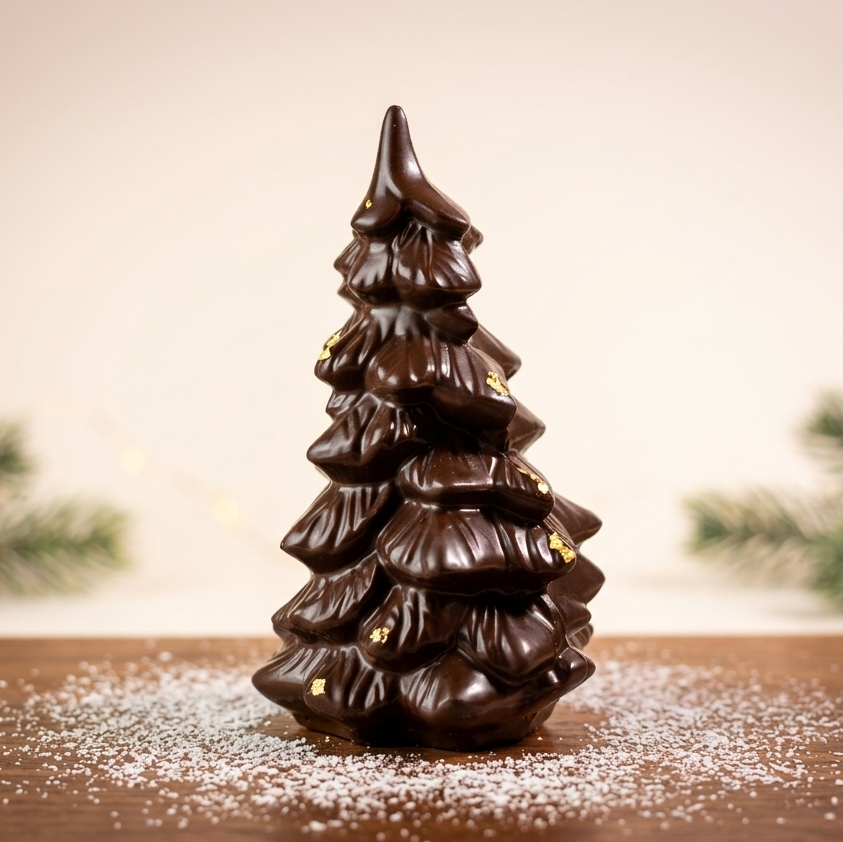 Sujet de Noël en chocolat fait à la main par Chocolats Andrée