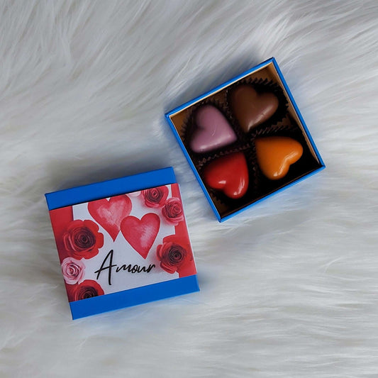 Coffret 4 cœurs chocolat
