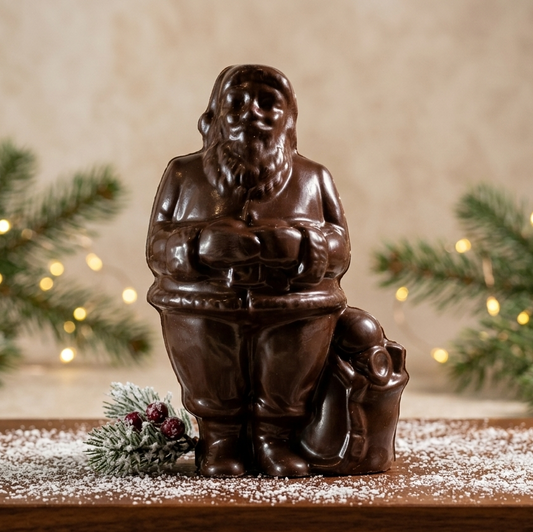 Père Noël en chocolat artisanal fabriqué à Montréal